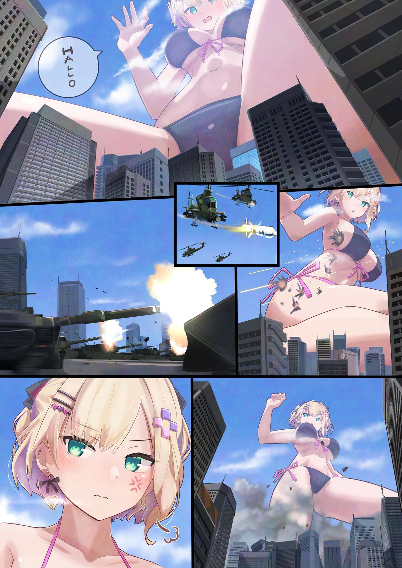 Giantess Kurumi no Ah - AI Upscaled page 4 full