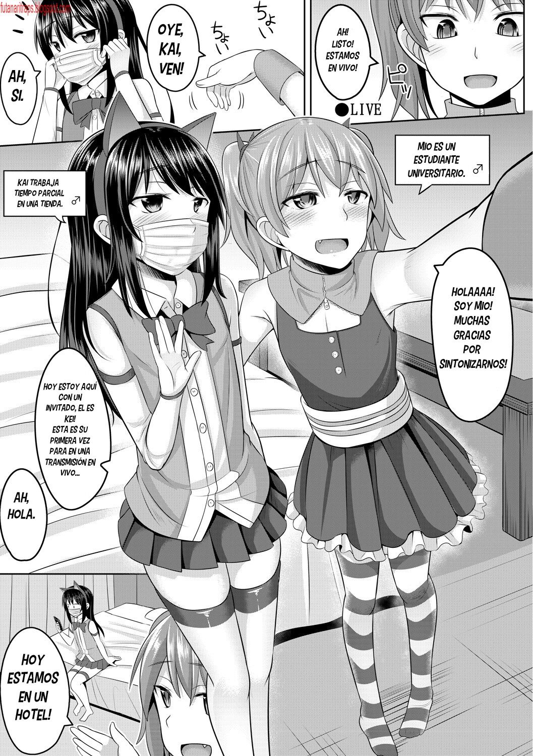 Cosplay Otokonoko-tachi ~ Ushiro no Ana ni Iretai Kankei Ch. 1 Mio-chan no Josou Cos H Haishin Beya page 3 full