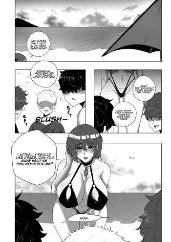 Taimanin Shiranui fun at the beach cover