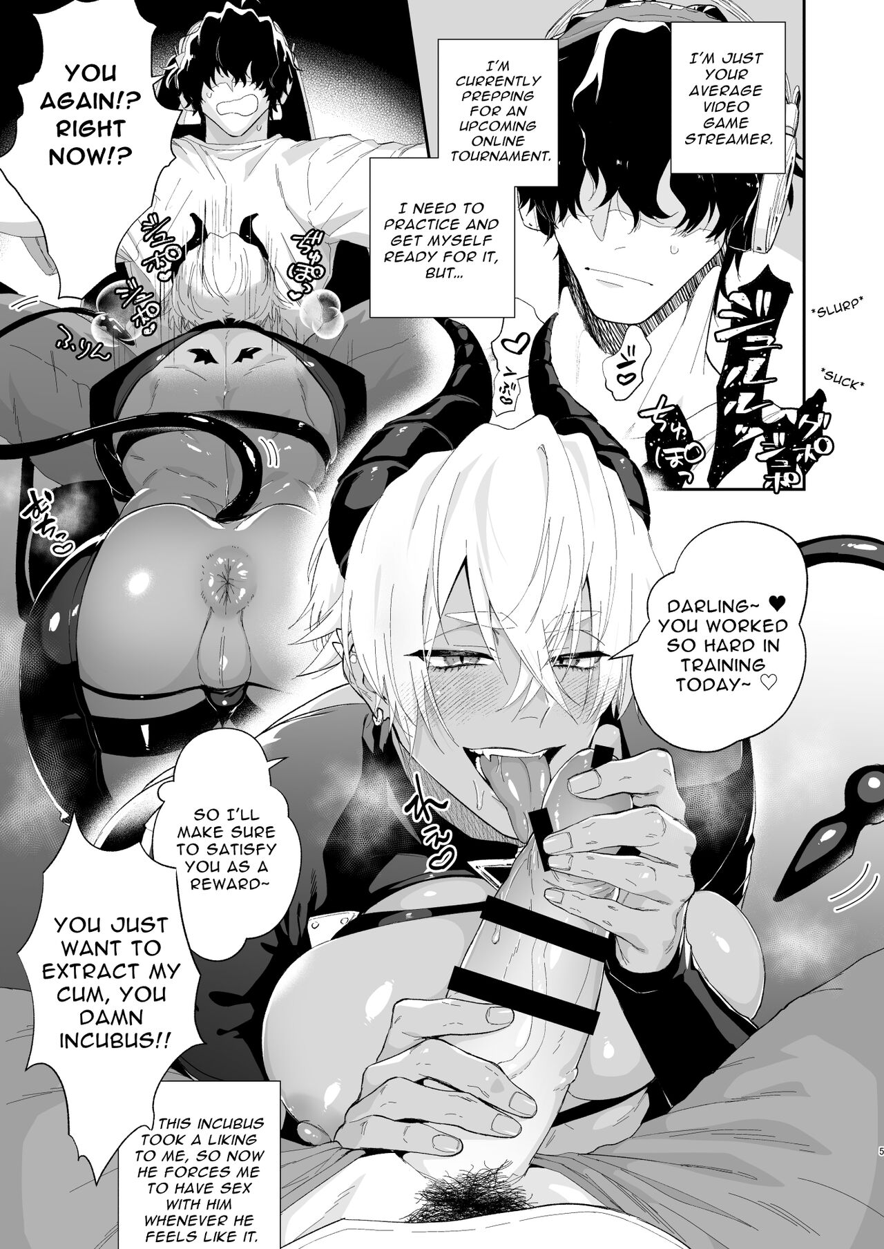 Gēmu Shitai Dakenanoni Inkyubasu ni Suwaremakuru! | I Just Want to Game But This Incubus Keeps Sucking Me Off! page 5 full